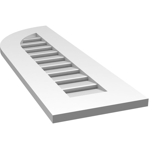 Ekena Millwork Quarter Round Top Left Surface Mount PVC Gable Vent w/ 3-1/2"W x 1"P Standard Frame, 12"W x 36"H - GVPQL12X3601SF