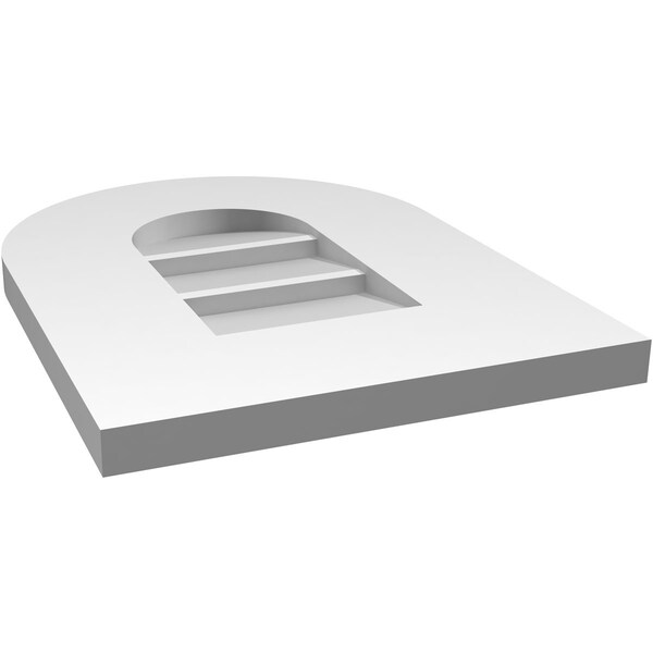 Ekena Millwork Round Top Surface Mount PVC Gable Vent: Non-Functional, w/ 3-1/2"W x 1"P Standard Frame, 12"W x 16"H - GVPRT12X1601SN