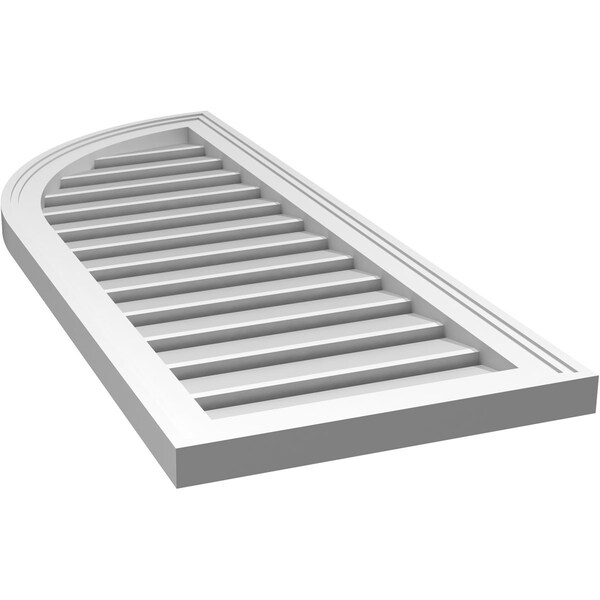 Ekena Millwork Quarter Round Top Left Surface Mount PVC Gable Vent w/ 2"W x 1-1/2"P Brickmould Frame, 16"W x 40"H - GVPQL16X4002SF
