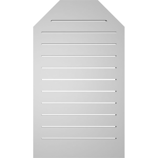 Ekena Millwork Octagonal Top Surface Mount PVC Gable Vent w/ 2"W x 2"P Brickmould Sill Frame, 22"W x 38"H - GVPOT22X3803SF