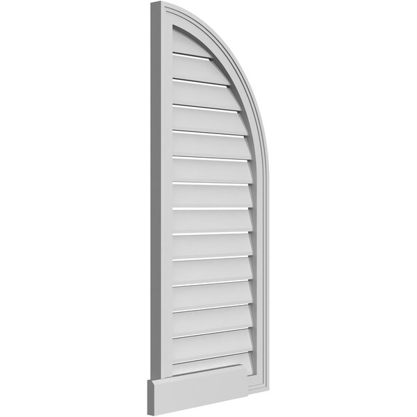 Ekena Millwork Quarter Round Top Right Surface Mount PVC Gable Vent w/ 2"W x 2"P Brickmould Sill Frame, 18"W x 42"H - GVPQR18X4203SF