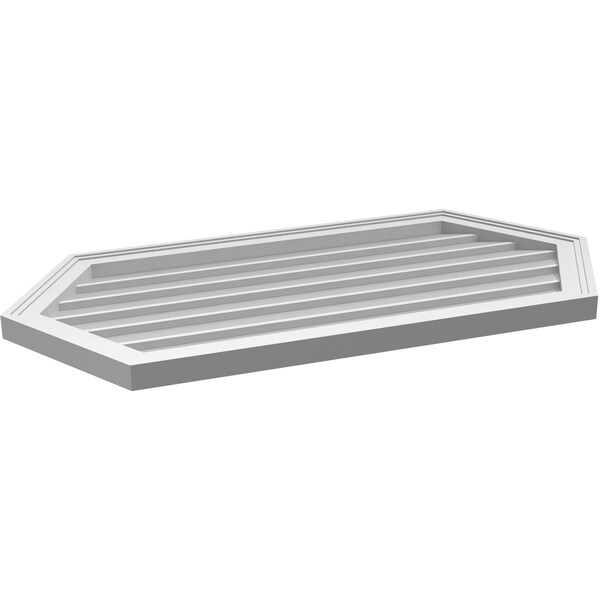 Ekena Millwork Half Round Surface Mount PVC Gable Vent w/ 2"W x 1-1/2"P Brickmould Frame, 40"W x 20"H - GVPHR40X2002SN