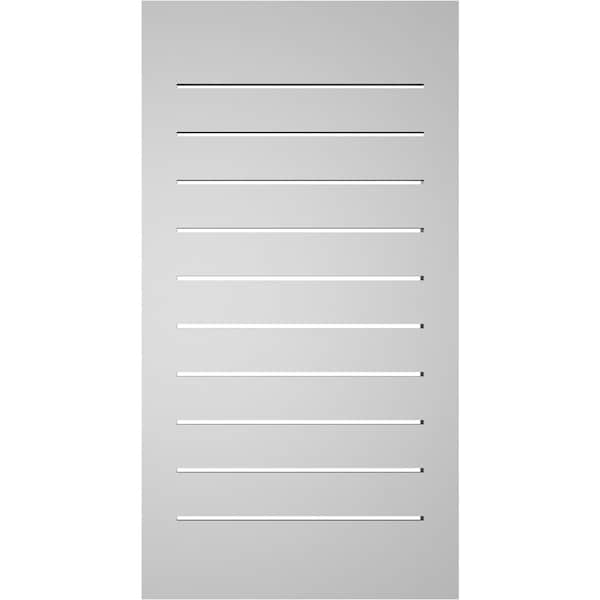 Ekena Millwork Vertical Surface Mount PVC Gable Vent: Functional, w/ 2"W x 1-1/2"P Brickmould Frame, 18"W x 34"H - GVPVE18X3402SF