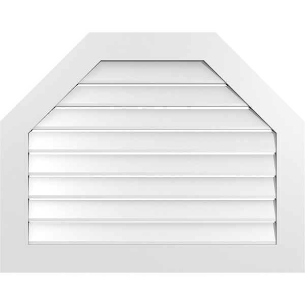 Ekena Millwork Octagonal Top Surface Mount PVC Gable Vent: Functional, w/ 3-1/2"W x 1"P Standard Frame, 38"W x 30"H - GVPOT38X3001SF