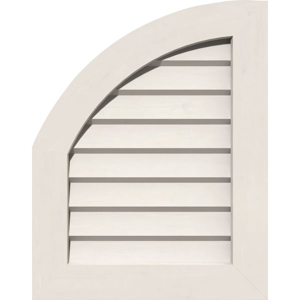 Ekena Millwork Quarter Round Top Left Non-Functional, PVC Gable Vent w/ 1" x 4" Flat Trim Frame, 08"W x 28"H - GVPQL08X2801DUN