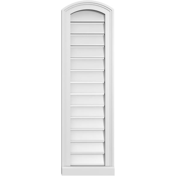 Ekena Millwork Arch Top Surface Mount PVC Gable Vent w/ 2"W x 2"P Brickmould Sill Frame, 12"W x 38"H - GVPAR12X3803SN