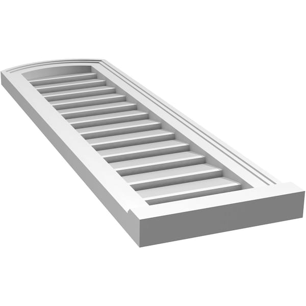 Ekena Millwork Arch Top Surface Mount PVC Gable Vent w/ 2"W x 2"P Brickmould Sill Frame, 12"W x 38"H - GVPAR12X3803SN