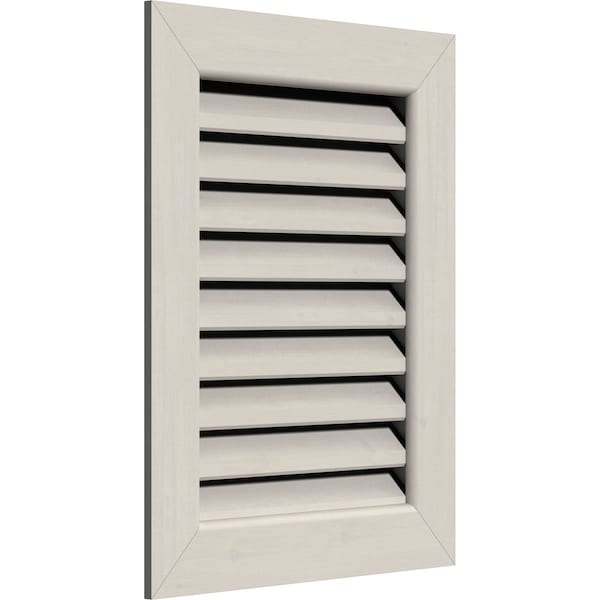 Ekena Millwork Vertical Gable Vent Primed, Functional, Pine Gable Vent w/ 1" x 4" Flat Trim Frame, 26"W x 24"H - GVWVE26X2401SFPPI