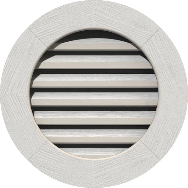 Ekena Millwork Round Gable Vent, Functional, Western Red Cedar Gable Vent w/ 1" x 4" Flat Trim Frame, 20"W x 20"H - GVWRO20X2001RFPWR
