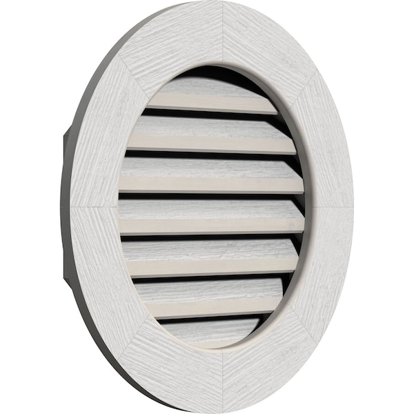 Ekena Millwork Round Gable Vent, Functional, Western Red Cedar Gable Vent w/ 1" x 4" Flat Trim Frame, 20"W x 20"H - GVWRO20X2001RFPWR