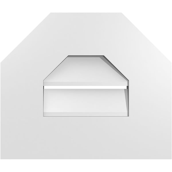 Ekena Millwork Octagonal Top Surface Mount PVC Gable Vent: Functional, w/ 3-1/2"W x 1"P Standard Frame, 14"W x 12"H - GVPOT14X1201SF