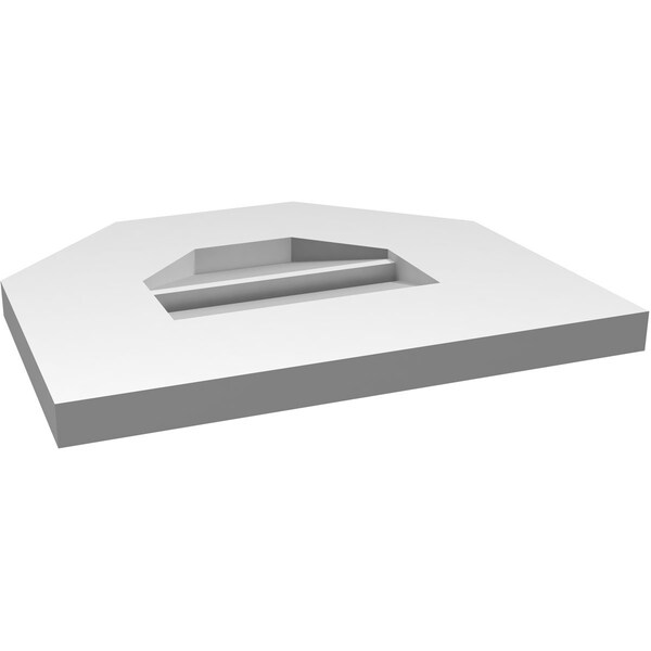 Ekena Millwork Octagonal Top Surface Mount PVC Gable Vent: Functional, w/ 3-1/2"W x 1"P Standard Frame, 14"W x 12"H - GVPOT14X1201SF
