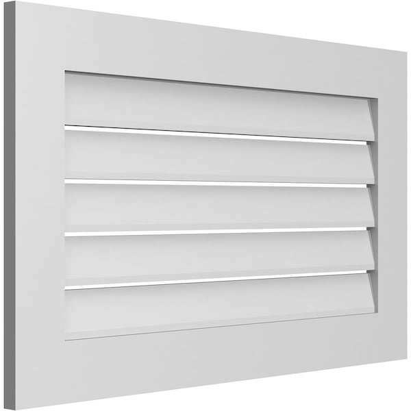 Ekena Millwork Vertical Surface Mount PVC Gable Vent: Functional, w/ 3-1/2"W x 1"P Standard Frame, 36"W x 22"H - GVPVE36X2201SF