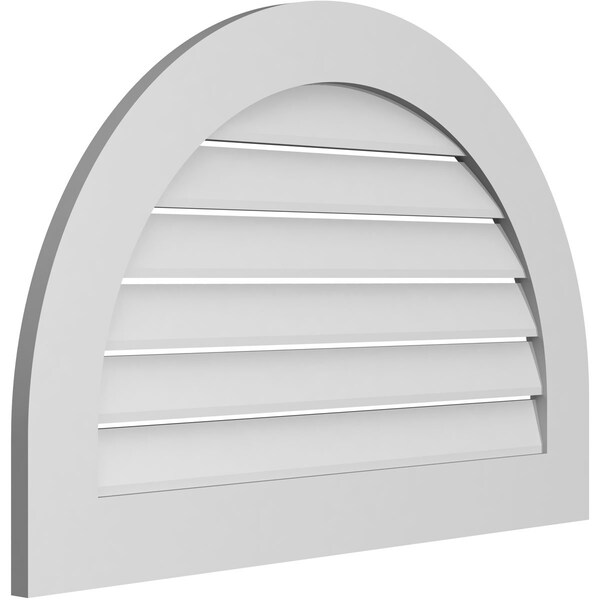 Ekena Millwork Round Top Surface Mount PVC Gable Vent: Functional, w/ 3-1/2"W x 1"P Standard Frame, 36"W x 24"H - GVPRT36X2401SF
