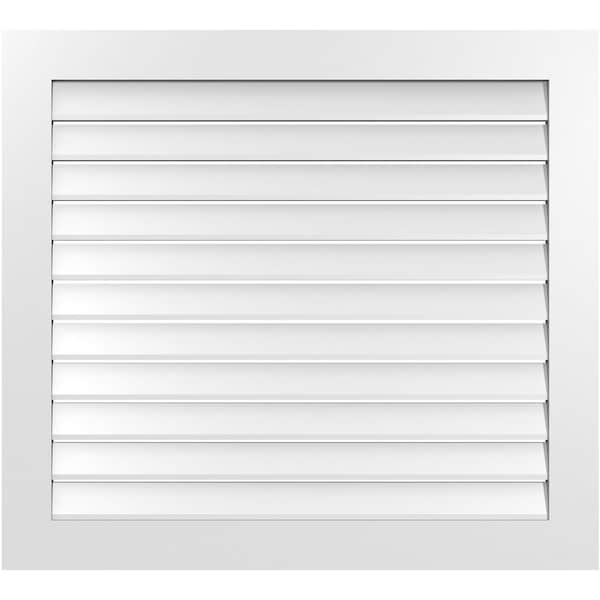 Ekena Millwork Vertical Surface Mount PVC Gable Vent: Functional, w/ 3-1/2"W x 1"P Standard Frame, 42"W x 38"H - GVPVE42X3801SF