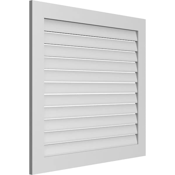 Ekena Millwork Vertical Surface Mount PVC Gable Vent: Functional, w/ 3-1/2"W x 1"P Standard Frame, 42"W x 38"H - GVPVE42X3801SF