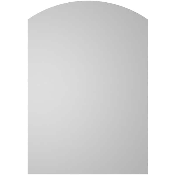 Ekena Millwork Arch Top Surface Mount PVC Gable Vent: Functional, w/ 2"W x 1-1/2"P Brickmould Frame, 18"W x 26"H - GVPAR18X2602SF