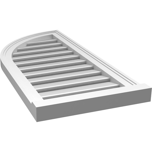 Ekena Millwork Quarter Round Top Left Surface Mount PVC Gable Vent w/ 2"W x 2"P Brickmould Sill Frame, 16"W x 34"H - GVPQL16X3403SF