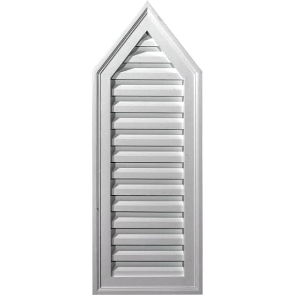 Ekena Millwork Peaked Urethane Gable Vent Louver, Non-Functional, 12"W x 30"H - GVPE12X30D