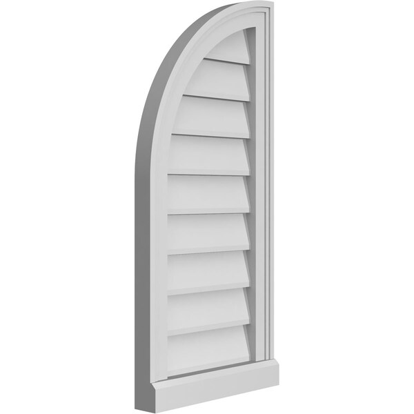 Ekena Millwork Quarter Round Top Left Surface Mount PVC Gable Vent w/ 2"W x 2"P Brickmould Sill Frame, 14"W x 30"H - GVPQL14X3003SN