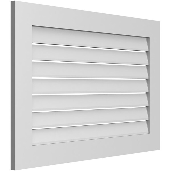 Ekena Millwork Vertical Surface Mount PVC Gable Vent: Functional, w/ 3-1/2"W x 1"P Standard Frame, 38"W x 26"H - GVPVE38X2601SF