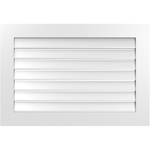 Ekena Millwork Vertical Surface Mount PVC Gable Vent: Functional, w/ 3-1/2"W x 1"P Standard Frame, 38"W x 26"H - GVPVE38X2601SF