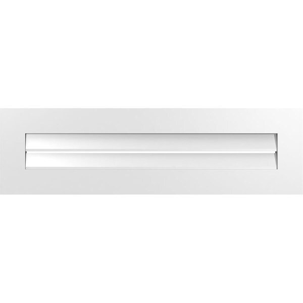 Ekena Millwork Vertical Surface Mount PVC Gable Vent: Functional, w/ 3-1/2"W x 1"P Standard Frame, 42"W x 12"H - GVPVE42X1201SF