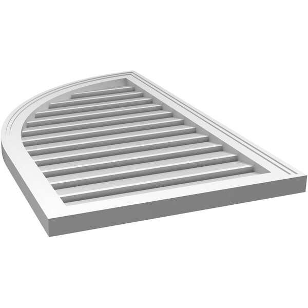 Ekena Millwork Quarter Round Top Left Surface Mount PVC Gable Vent w/ 2"W x 1-1/2"P Brickmould Frame, 22"W x 36"H - GVPQL22X3602SF
