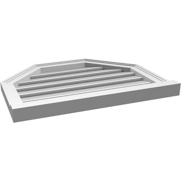 Ekena Millwork Octagonal Top Surface Mount PVC Gable Vent w/ 2"W x 2"P Brickmould Sill Frame, 26"W x 20"H - GVPOT26X2003SF