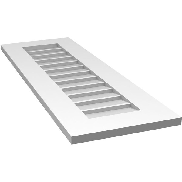 Ekena Millwork Vertical Surface Mount PVC Gable Vent: Non-Functional, w/ 3-1/2"W x 1"P Standard Frame, 14"W x 40"H - GVPVE14X4001SN