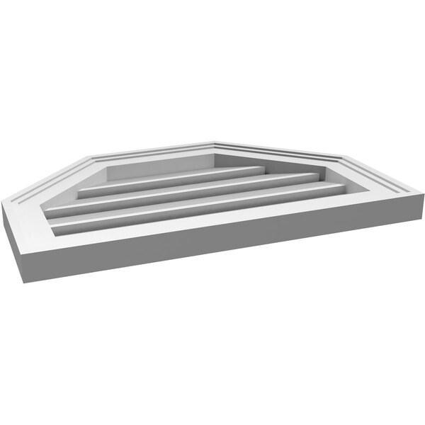 Ekena Millwork Octagonal Top Surface Mount PVC Gable Vent w/ 2"W x 1-1/2"P Brickmould Frame, 22"W x 14"H - GVPOT22X1402SF