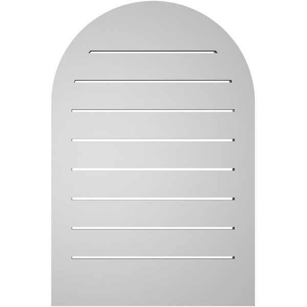 Ekena Millwork Round Top Surface Mount PVC Gable Vent: Functional, w/ 2"W x 2"P Brickmould Sill Frame, 20"W x 30"H - GVPRT20X3003SF