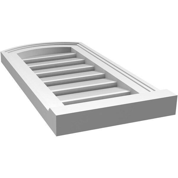 Ekena Millwork Arch Top Surface Mount PVC Gable Vent w/ 2"W x 2"P Brickmould Sill Frame, 12"W x 22"H - GVPAR12X2203SN