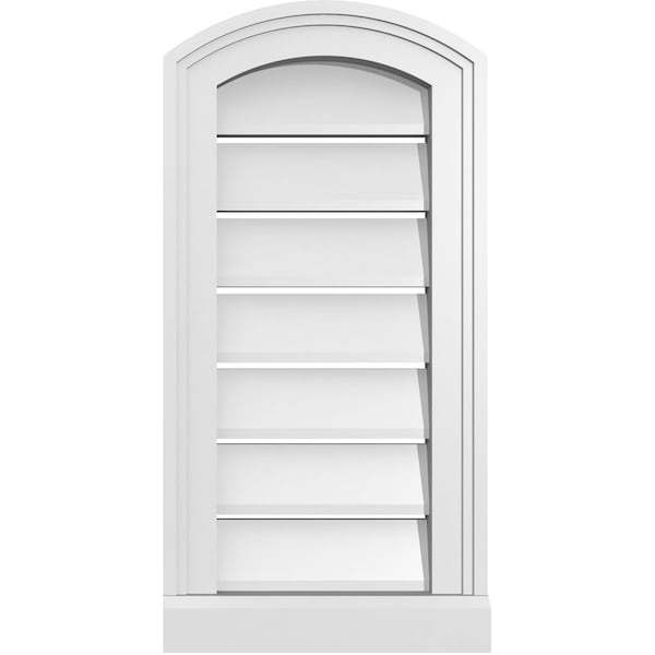Ekena Millwork Arch Top Surface Mount PVC Gable Vent w/ 2"W x 2"P Brickmould Sill Frame, 12"W x 22"H - GVPAR12X2203SN