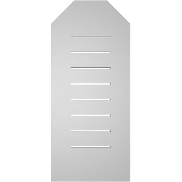 Ekena Millwork Octagonal Top Surface Mount PVC Gable Vent: Functional, w/ 3-1/2"W x 1"P Standard Frame, 14"W x 32"H - GVPOT14X3201SF