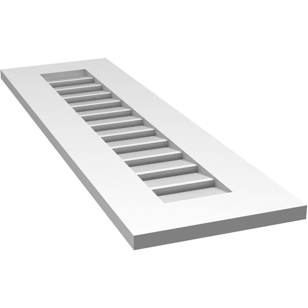 Ekena Millwork Vertical Surface Mount PVC Gable Vent: Functional, w/ 3-1/2"W x 1"P Standard Frame, 12"W x 40"H - GVPVE12X4001SF