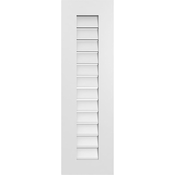 Ekena Millwork Vertical Surface Mount PVC Gable Vent: Functional, w/ 3-1/2"W x 1"P Standard Frame, 12"W x 40"H - GVPVE12X4001SF