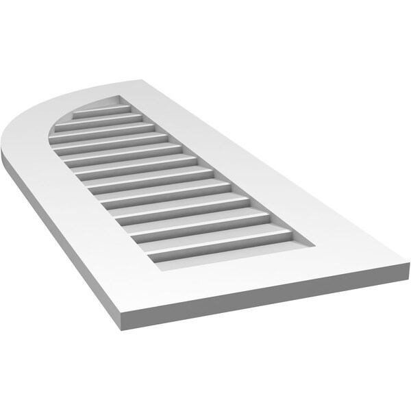Ekena Millwork Quarter Round Top Left Surface Mount PVC Gable Vent w/ 3-1/2"W x 1"P Standard Frame, 16"W x 40"H - GVPQL16X4001SF