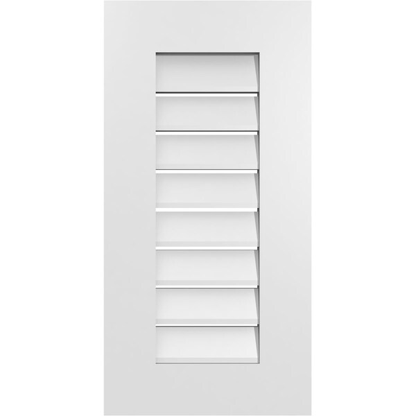 Ekena Millwork Vertical Surface Mount PVC Gable Vent: Functional, w/ 3-1/2"W x 1"P Standard Frame, 14"W x 28"H - GVPVE14X2801SF
