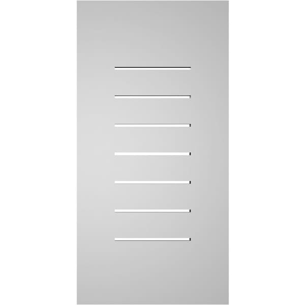Ekena Millwork Vertical Surface Mount PVC Gable Vent: Functional, w/ 3-1/2"W x 1"P Standard Frame, 14"W x 28"H - GVPVE14X2801SF