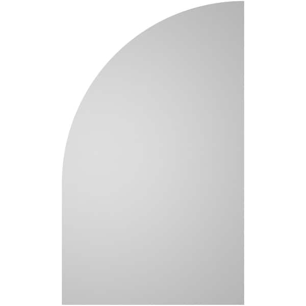 Ekena Millwork Quarter Round Top Right Surface Mount PVC Gable Vent w/ 3-1/2"W x 1"P Standard Frame, 12"W x 20"H - GVPQR12X2001SN