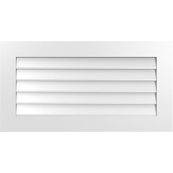 Ekena Millwork Vertical Surface Mount PVC Gable Vent: Non-Functional, w/3-1/2"W x 1"H, Standard Frame, 38"W x 20"H - GVPVE38X2001SN