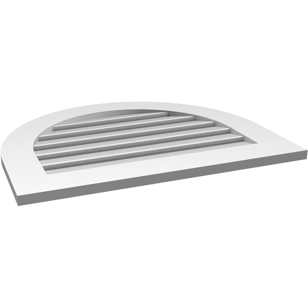Ekena Millwork Round Top Surface Mount PVC Gable Vent: Functional, w/ 3-1/2"W x 1"P Standard Frame, 30"W x 24"H - GVPRT30X2401SF