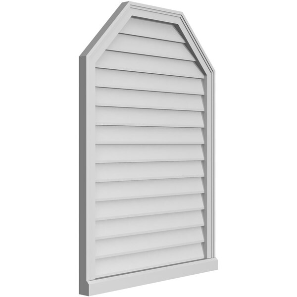 Ekena Millwork Octagonal Top Surface Mount PVC Gable Vent w/ 2"W x 2"P Brickmould Sill Frame, 30"W x 42"H - GVPOT30X4203SN