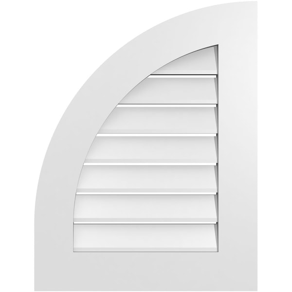 Ekena Millwork Quarter Round Top Left Surface Mount PVC Gable Vent w/ 3-1/2"W x 1"P Standard Frame, 20"W x 26"H - GVPQL20X2601SF