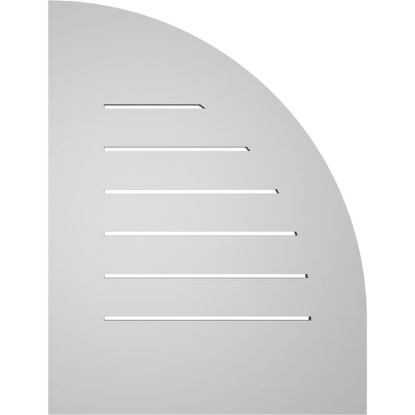 Ekena Millwork Quarter Round Top Left Surface Mount PVC Gable Vent w/ 3-1/2"W x 1"P Standard Frame, 20"W x 26"H - GVPQL20X2601SF