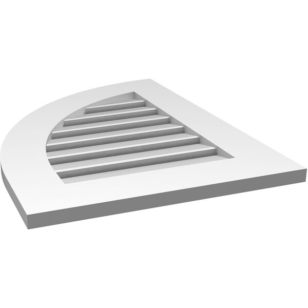 Ekena Millwork Quarter Round Top Left Surface Mount PVC Gable Vent w/ 3-1/2"W x 1"P Standard Frame, 20"W x 26"H - GVPQL20X2601SF