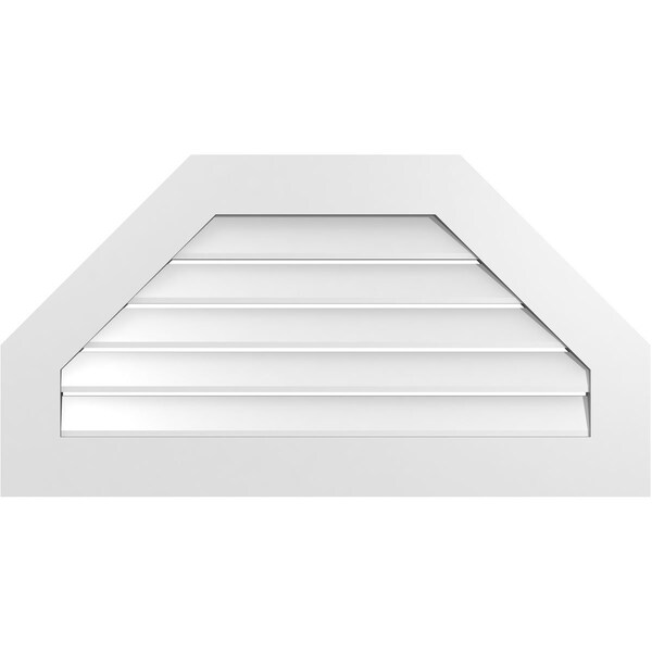 Ekena Millwork Octagonal Top Surface Mount PVC Gable Vent: Functional, w/ 3-1/2"W x 1"P Standard Frame, 38"W x 20"H - GVPOT38X2001SF