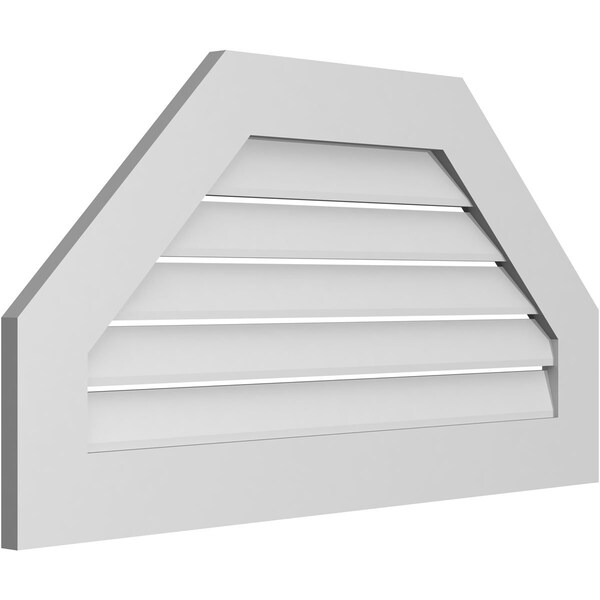 Ekena Millwork Octagonal Top Surface Mount PVC Gable Vent: Functional, w/ 3-1/2"W x 1"P Standard Frame, 38"W x 20"H - GVPOT38X2001SF