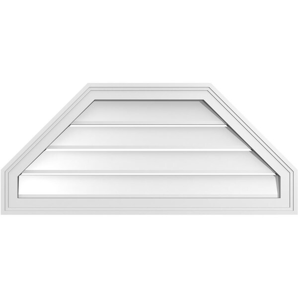 Ekena Millwork Octagonal Top Surface Mount PVC Gable Vent w/ 2"W x 1-1/2"P Brickmould Frame, 36"W x 16"H - GVPOT36X1602SF
